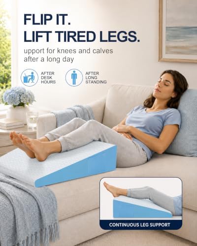 Wedge Pillow for Sleeping, 7.5" Memory Foam Bed Wedge Pillow - Image 4