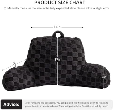Aimuan Checkered Reading Pillow Bed Rest Wedge Backrest Checkerboard Pillow - Image 3