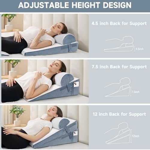 Bed Wedge Pillow for Sleeping, Acid Reflux, Legs Pain Relief - Image 3