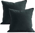 Jeanerlor Pack of 2 24 x 24 Inch Cotton Linen Soft Soild Decorative Square by Jeanerlor
