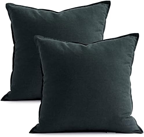 Jeanerlor Pack of 2 24 x 24 Inch Cotton Linen Soft Soild Decorative Square by Jeanerlor