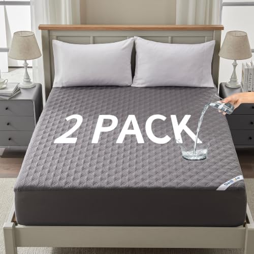 BEDLORE 2 Pack Waterproof Mattress Protector, Cal King Size Mattress Pad by Bedlore