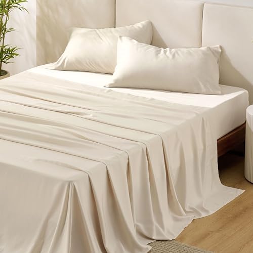 Bedsure PureWoven 100% Rayon Derived from Bamboo, Queen Sheets, 4 Pieces by BEDSURE
