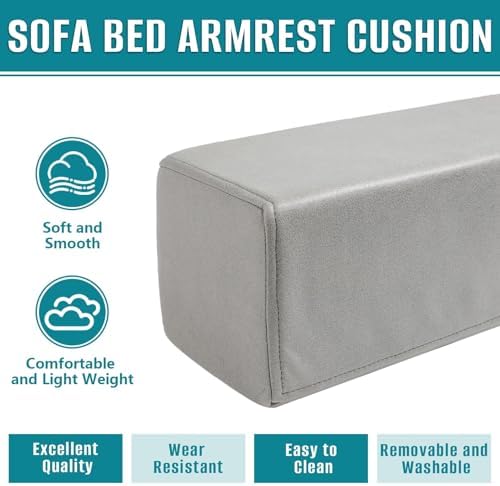 2 Pack Couch Arm Rest Pillow, High Density Foam Armrest Cushion, Removable & - Image 4