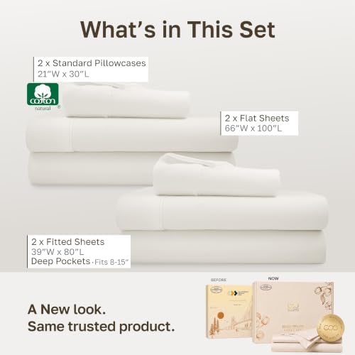 California Design Den 2-Pack Soft 100% Cotton Extra Long Twin Sheets Sets - Image 3