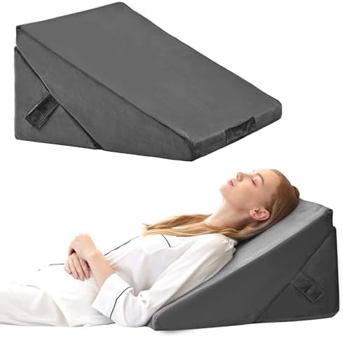 Bedluxe Wedge Pillow for Sleeping, Adjustable 9&12 Inch Foldable Bed Wedge by Bedluxe