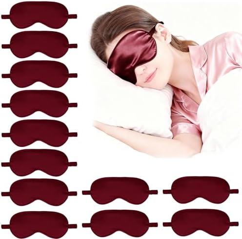 12PACK Silky Sleep Masks Satin Eye Mask Silk Eyes Cover by WJingYiJia