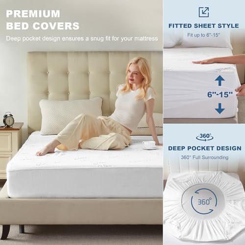 BEDLORE Full Size Waterproof Mattress Protector Bamboo Viscose Bed Cover - Image 4