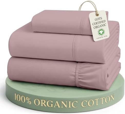 LANE LINEN Twin Sheet Set 100% Organic Cotton 3pc Percale Cooling by LaneLinen