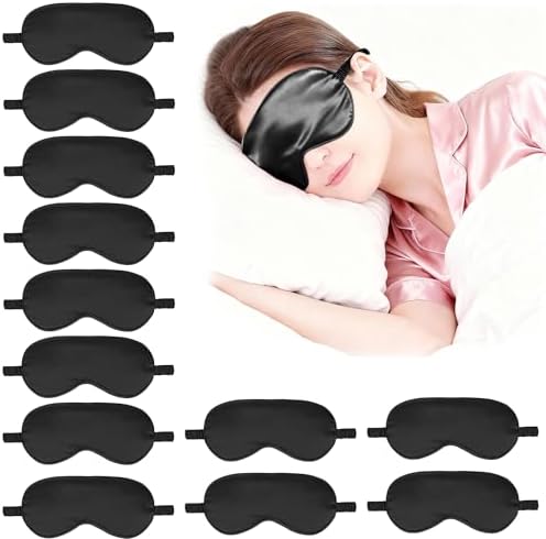 12PACK Silky Sleep Masks Satin Eye Mask Silk Eyes Cover by WJingYiJia