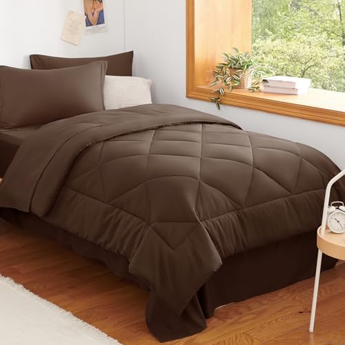 CozyLux Twin XL Comforter Set 68"x88" Brown by CozyLux