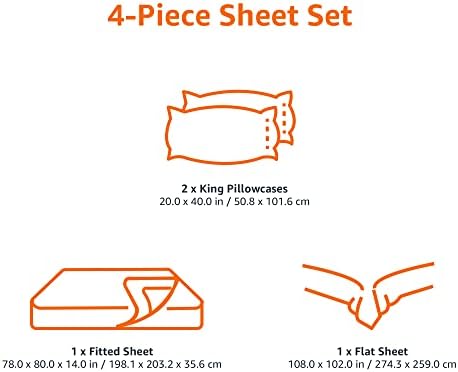 Amazon Basics Lightweight Super Soft Breathable Wrinkle-Free Microfiber 4-Piece - Image 6