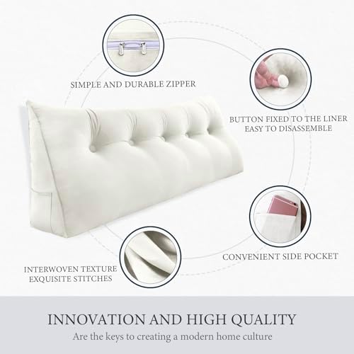 Bed Wedge Headboard Pillow King Bedrest Reading Pillow - Image 3