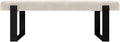VANT Upholstered Bed Bench - Micro Suede Neutral Sand - Matte Black - Contemporary Modern, Bedroom Bench Seat, Hallway, or Entryway