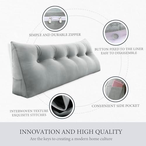 Bed Wedge Headboard Pillow King Bedrest Reading Pillow - Image 2