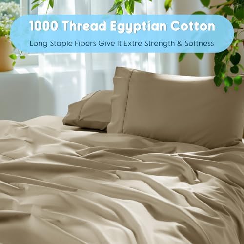 SONORO KATE 1000 Series 100% Egyptian Cotton Full Sheets, Extra Deep Pocket - Image 3