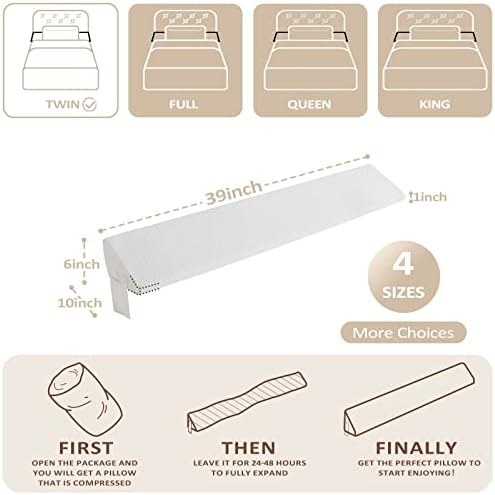 Homemate Twin Size（39"x10"x6"） Bed Wedge Pillow Stopper - Image 2