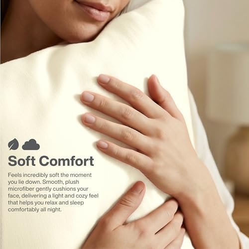 QUEENSBAY Queen Pillow Cases Set of 2, Microfiber Cooling Pillowcases, Soft - Image 6