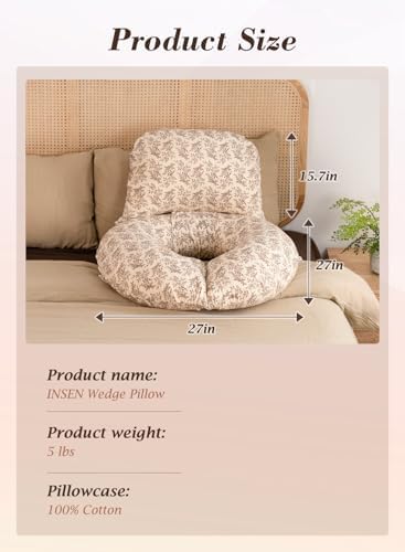 INSEN Wedge Pillow Set for Sleeping and After Surgery, Use for Acid Reflux - Image 3