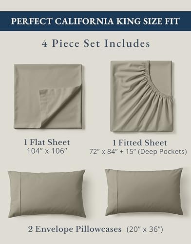 LANE LINEN California King Size Bed Sheet Set 100% Organic Cotton - Image 4