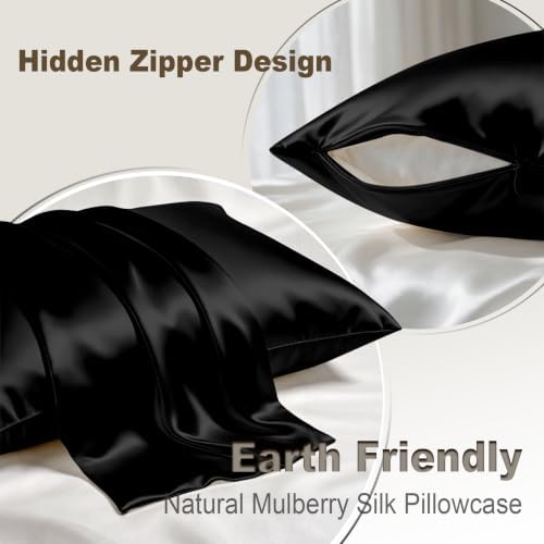 LYSHIN Black Silk Pillowcase Queen Size - Image 2