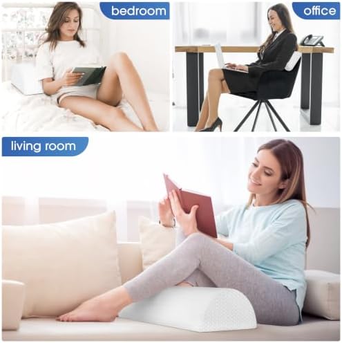 Knee Pillow for Back Sleeping Memory Foam Half Moon Bolster Pillow for Legs - Image 7