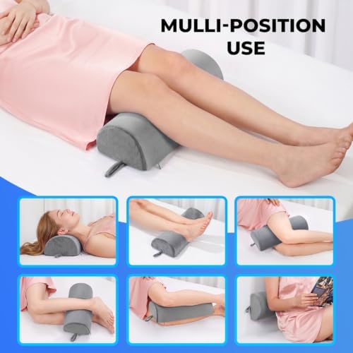 Knee Pillow for Back Sleeping, Bolster Pillow Half Moon for Legs, Memory Foam - Image 4