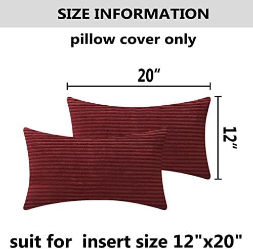 Home Brilliant Lumbar Throw Pillow Covers 12x20 inch 2 Pack Solid Striped - Image 5