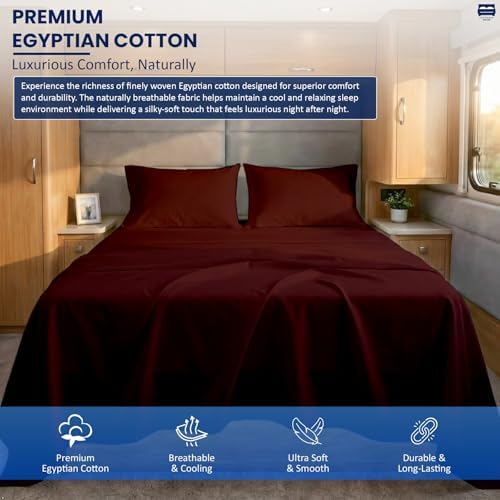 Cottingon 4 Piece Twin Sheets Fits 16" Deep, Egyptian Cotton - Image 2