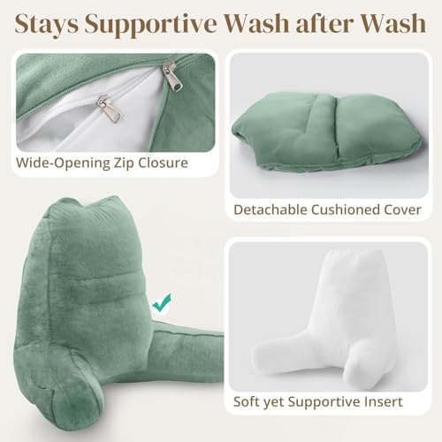 Sasttie Reading Pillow for Bed, Back Pillow for Sitting Up - Image 6
