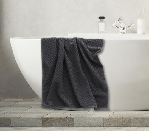 COTTON CRAFT Euro Spa Waffle Weave 6 Piece Towel Set - 100% Cotton - Charcoal - Image 6
