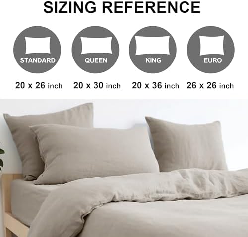 CHUFFED 100% French Linen Pillowcases Standard Size Set of 2 Linen Pillow Cases - Image 5