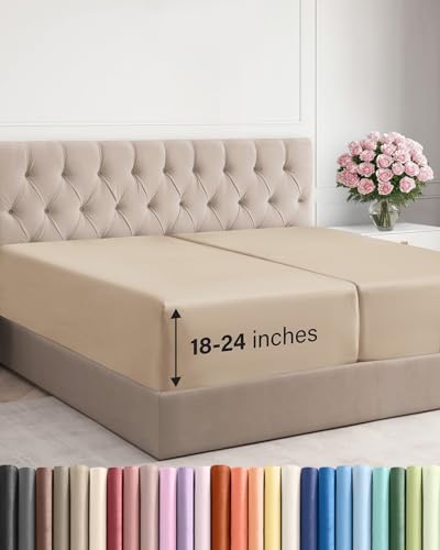 CGK Linens Extra Deep Split King Fitted Sheet by CGKUnlimited