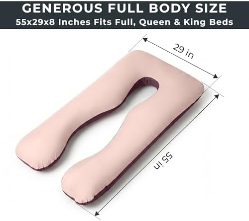 U Shaped Pregnancy Pillow Soft Reversible 55 in Chocolate Beige - Image 4