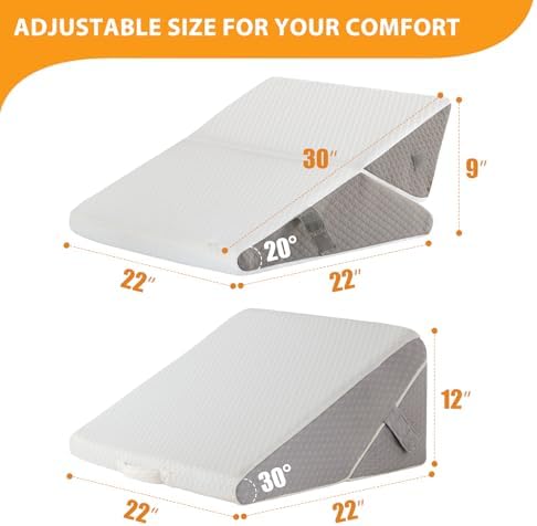 Ruqmuis Wedge Pillow Set for After Surgery, Adjustable 9&12 Inch Bed Wedge - Image 5