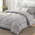 CozyLux Super King Comforter Set 120"x120", 7 Piece, French Grey by CozyLux