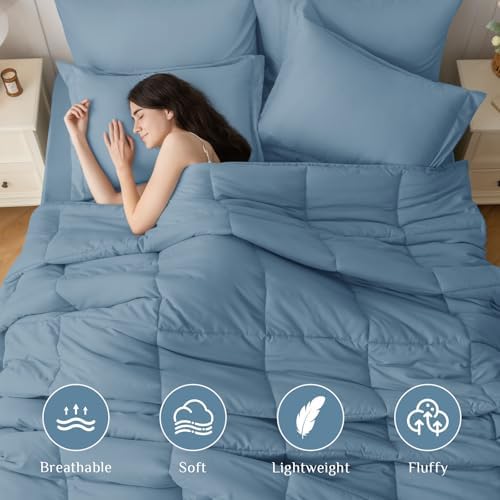 JOLLYVOGUE Twin Comforter Set, Ultra-Soft Bed in a Bag Twin Size 5 Pieces - Image 2