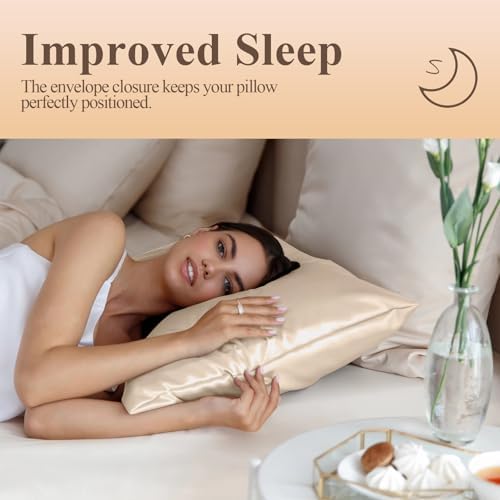Silk Like Satin Pillowcase Cal King Size, 2 Pack, 20x40 Inches - Image 5