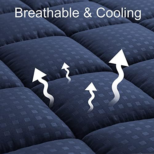 HYLEORY Twin Mattress Pad Quilted Fitted Mattress Protector Cooling Pillow Top - Image 2