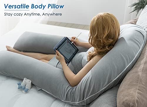 QUEEN ROSE 65 Inch Cooling U Shaped Pregnancy Pillow, Maternity Body Pillow - Image 5
