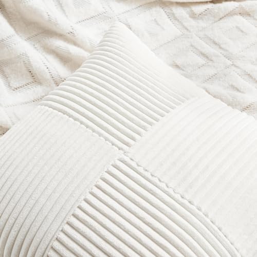 Fancy Homi 2 Packs Cream White Lumbar Decorative Throw Pillow Covers 12x20 Inch - Image 3