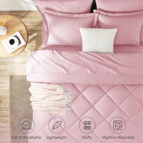 CozyLux King Comforter Set 102"x90" Pink - Image 2