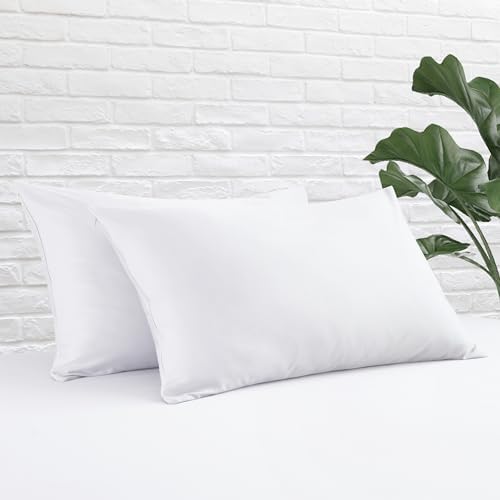 100% Cotton 4 Pcs Pillow Cases Queen Size, 400 Thread Count Sateen Weave White by ZaizaiHome