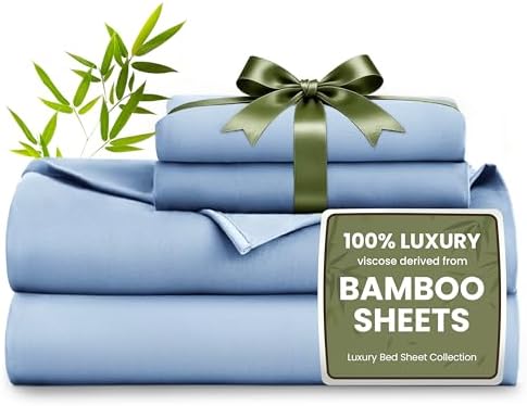 Love's cabin 4 Piece California King Size Sheet Set, 100% Rayon Derived from by Lovescabin