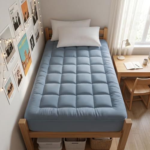 EASELAND Twin XL Mattress Pad Cotton Pillow Top Mattress Topper by EASELAND