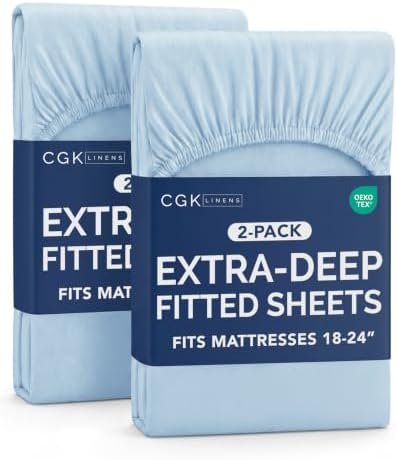 CGK Linens 2 Pack Extra Deep Queen Fitted Sheets by CGKUnlimited
