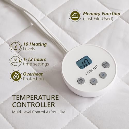 Heated Diamond Quilted Mattress Pad, Full Size, Soft Bed Warmer, 10 Heat - Image 5