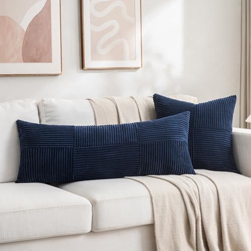 Fancy Homi 2 Packs Navy Blue Decorative Throw Pillow Covers 18x18 Inch - Image 6