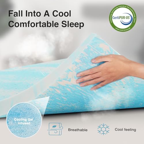 Novilla Memory Foam Mattress Topper Full - Image 2
