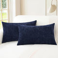 CaliTime Decorative Couch Throw Pillow Covers 20 X 12 Inches Navy Blue by CaliTime